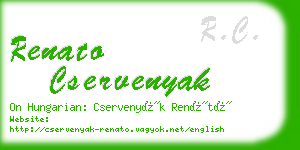 renato cservenyak business card